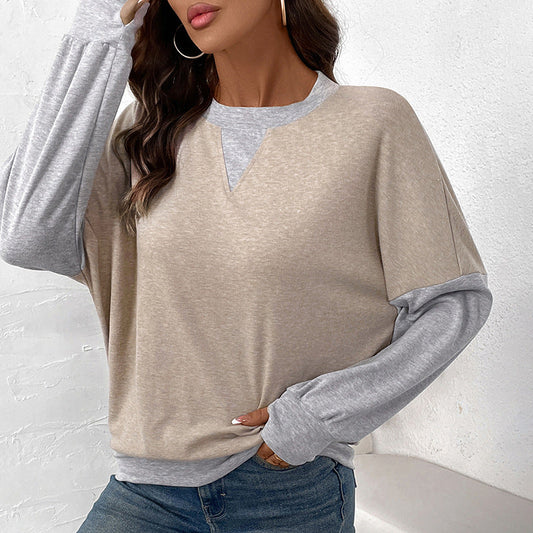 Suéter Delgado de Bloques de Color con Cuello Redondo | Ideal para Primavera y Otoño