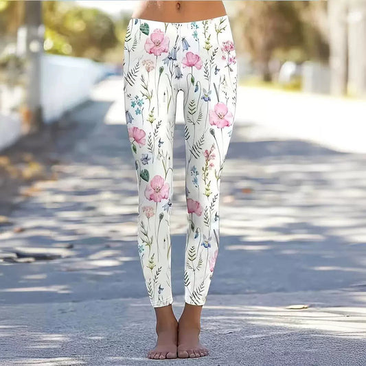 Leggings Estampados Florales de Tiro Alto con Elasticidad | Ideales para Todas las Estaciones