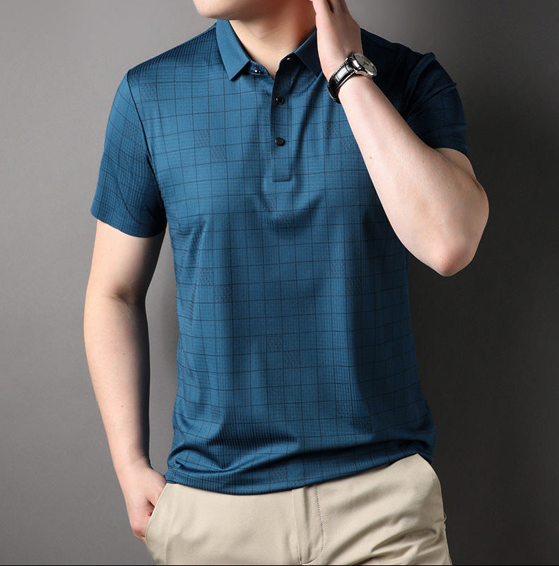Camiseta de Manga Corta para Hombre en Seda Fina de Hielo – Ideal para Verano