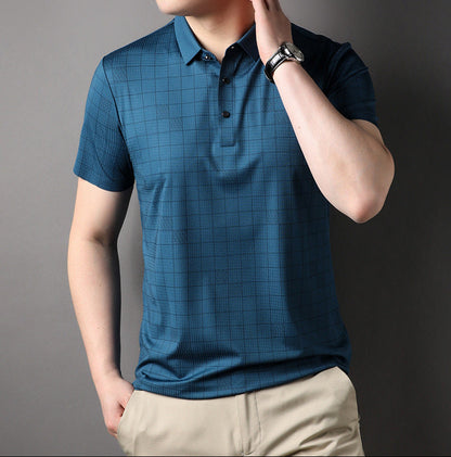 Camiseta de Manga Corta para Hombre en Seda Fina de Hielo – Ideal para Verano