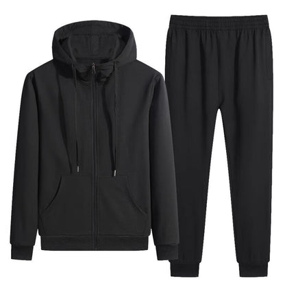 Chaqueta con Cuello Alto de Cardigan con Cremallera y Pantalones de Jogger para Hombre | Ideal para Otoño
