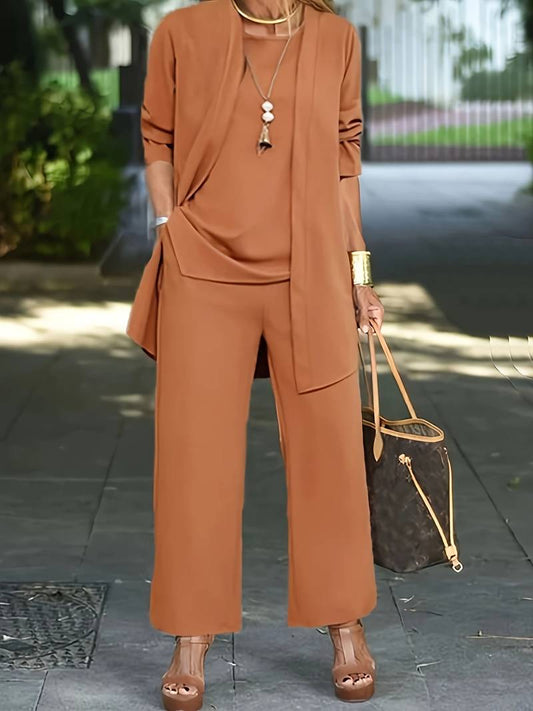 Conjunto elegante de dos piezas con chaqueta y pantalones largos I Ideal para primavera y otoño