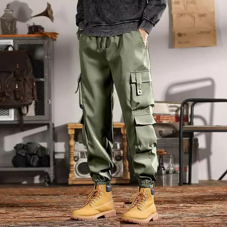 Overoles sueltos para hombre con banda en el tobillo y cintura con cordón ideales para todas las estaciones