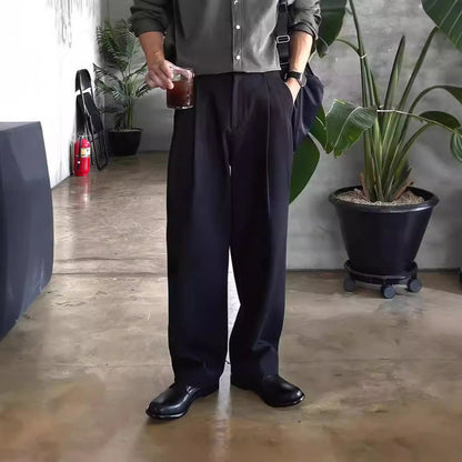 Pantalones de Traje Holgados para Hombre – Ideales para Primavera y Otoño