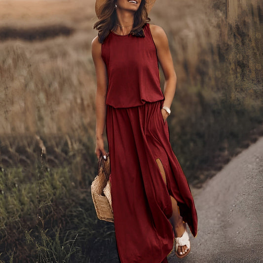 Vestido Largo Sin Mangas con Estilo Retro | Ideal para Primavera y Verano