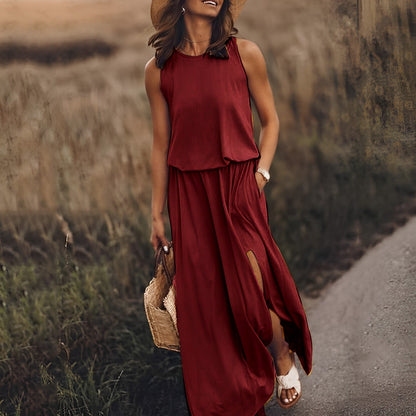 Vestido Largo Sin Mangas con Estilo Retro | Ideal para Primavera y Verano