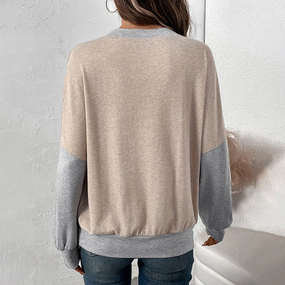 Suéter Delgado de Bloques de Color con Cuello Redondo | Ideal para Primavera y Otoño