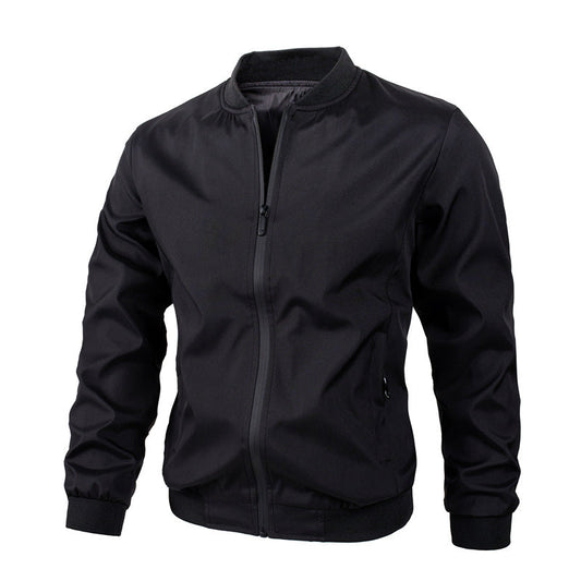 Chaqueta de Mezcla de Poliéster de Corte Regular con Bolsillos Laterales | Ideal para Otoño