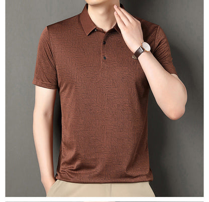 Camisa de Manga Corta en Seda Helada Estampada – Ideal para el Verano