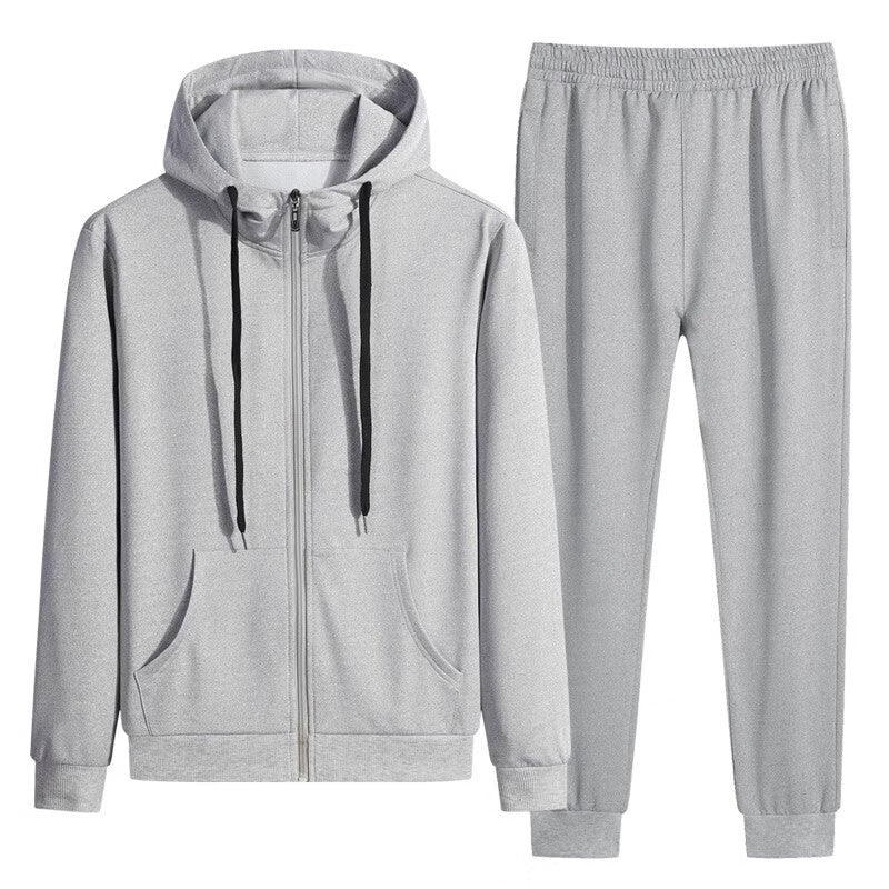 Chaqueta con Cuello Alto de Cardigan con Cremallera y Pantalones de Jogger para Hombre | Ideal para Otoño