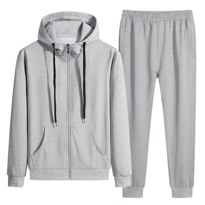 Chaqueta con Cuello Alto de Cardigan con Cremallera y Pantalones de Jogger para Hombre | Ideal para Otoño
