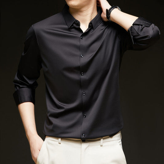 Camisa de Vestir para Hombre Manga Larga Ajustada – Ideal para Otoño