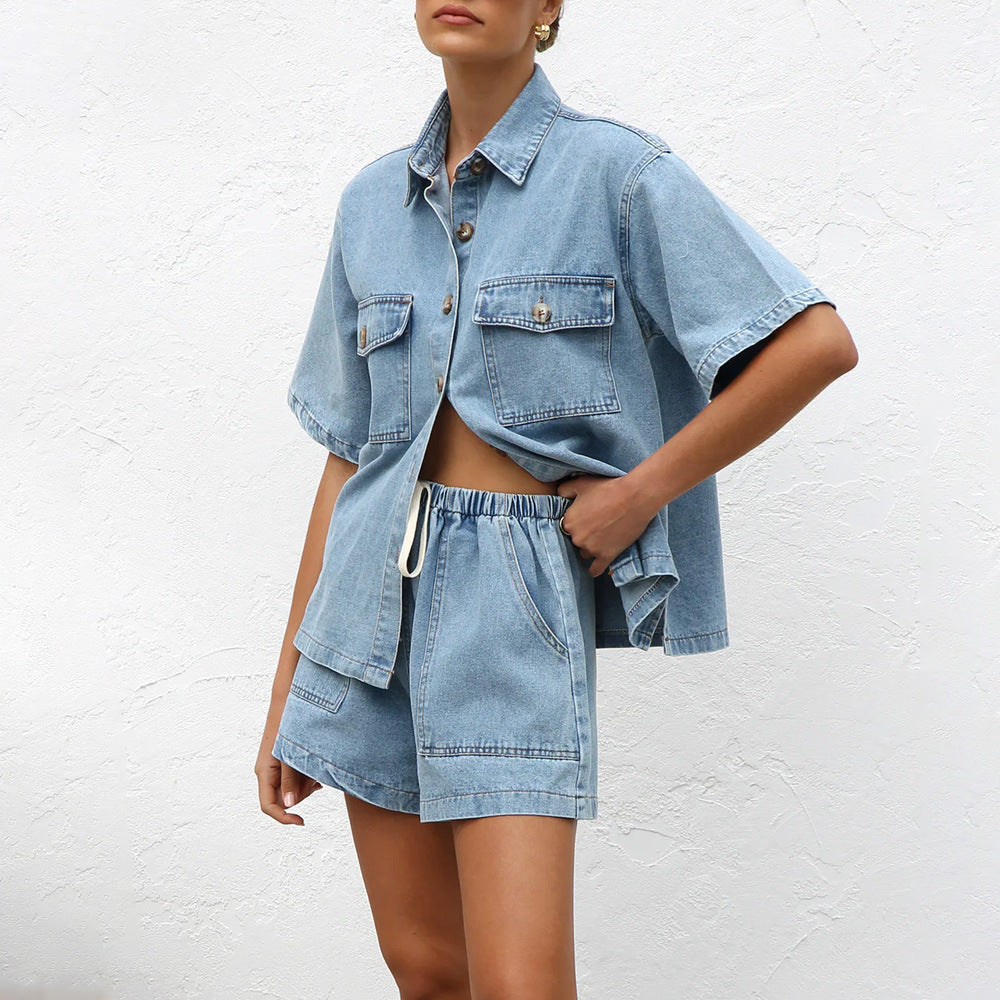 Conjunto Holgado de Camisa de Manga Corta y Shorts | Ideal para el Verano