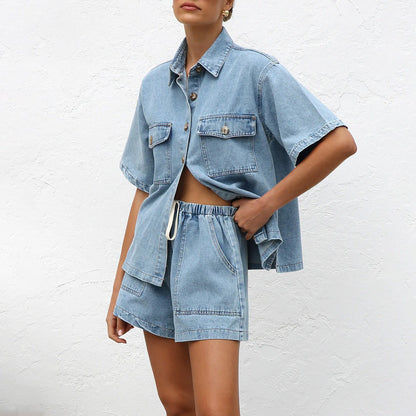 Conjunto Holgado de Camisa de Manga Corta y Shorts | Ideal para el Verano