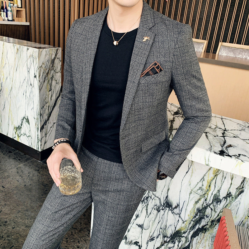 Traje de Dos Piezas de Cuadros para Hombre – Ideal para Todas las Estaciones