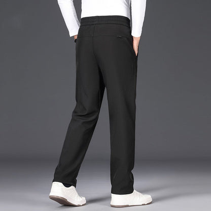 Pantalones de Traje de Negocios Forrados con Polar para Hombre – Ideales para el Invierno
