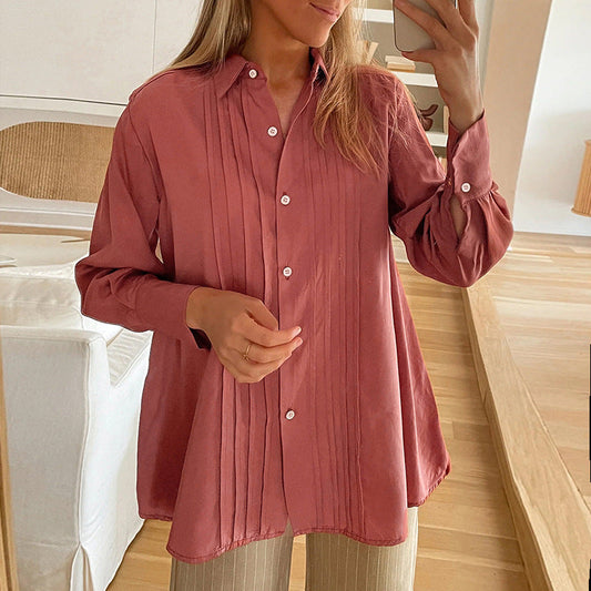 Cardigán Camisa de Manga Larga con Solapas y Abotonado Simple | Ideal para Primavera y Otoño