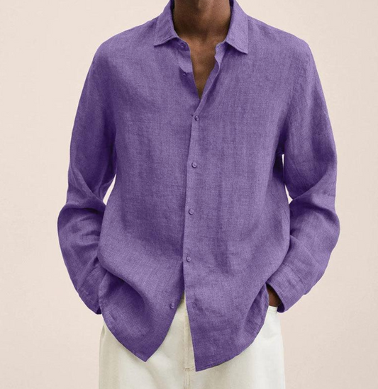 Camisa Clásica de Lino para Hombre con Tejido Transpirable | Ideal para Verano