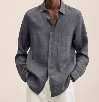 Camisa Clásica de Lino para Hombre con Tejido Transpirable | Ideal para Verano