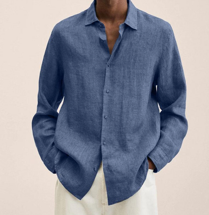 Camisa Clásica de Lino para Hombre con Tejido Transpirable | Ideal para Verano