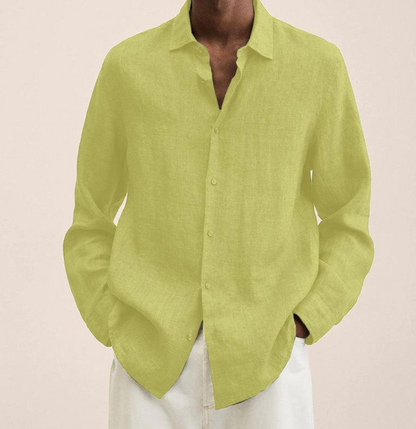 Camisa Clásica de Lino para Hombre con Tejido Transpirable | Ideal para Verano
