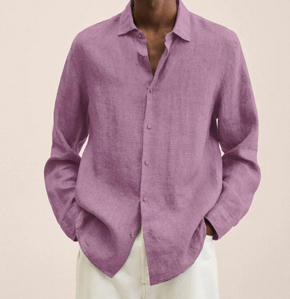 Camisa Clásica de Lino para Hombre con Tejido Transpirable | Ideal para Verano