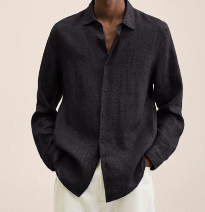 Camisa Clásica de Lino para Hombre con Tejido Transpirable | Ideal para Verano