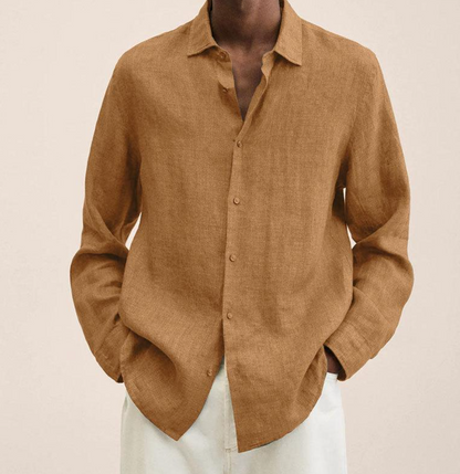 Camisa Clásica de Lino para Hombre con Tejido Transpirable | Ideal para Verano
