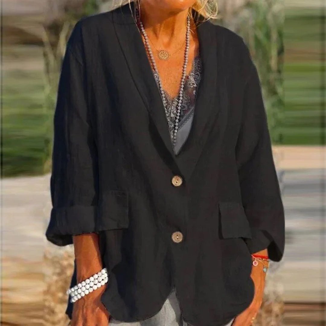Chaqueta Ligera de Poliéster con Solapas Clásicas | Ideal para el Verano
