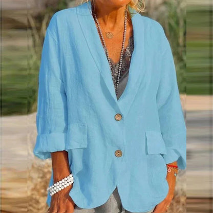 Chaqueta Ligera de Poliéster con Solapas Clásicas | Ideal para el Verano