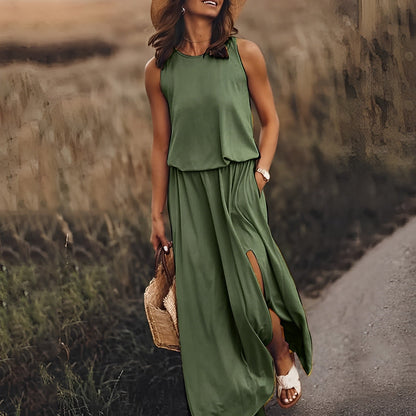 Vestido Largo Sin Mangas con Estilo Retro | Ideal para Primavera y Verano