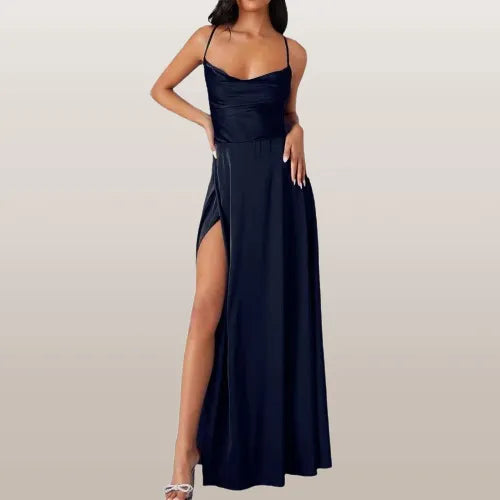Vestido Largo de Seda sin Mangas con Diseño Fluido | Ideal para Primavera y Verano