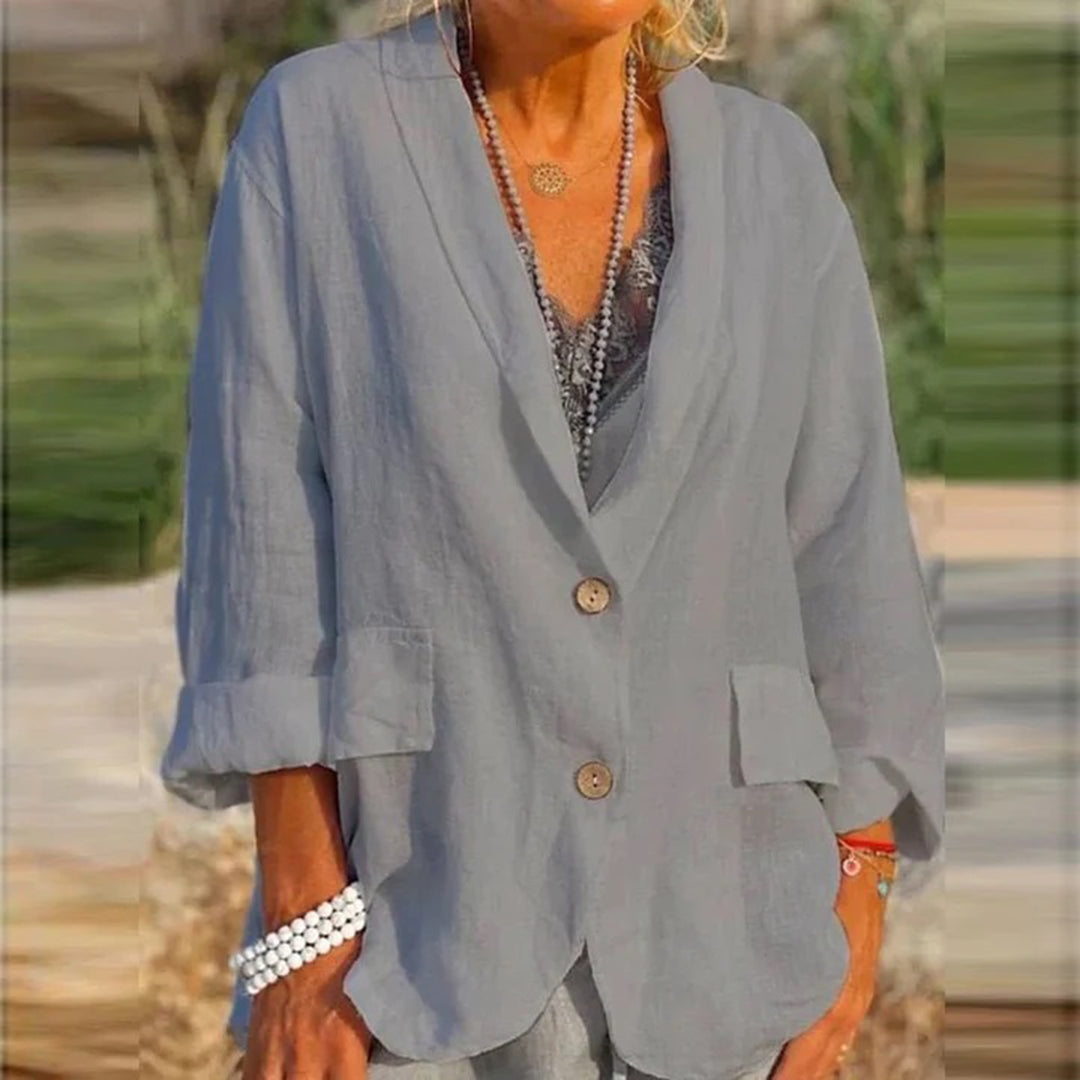 Chaqueta Ligera de Poliéster con Solapas Clásicas | Ideal para el Verano