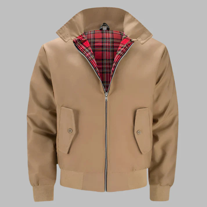 Chaqueta Harrington Clásica para Hombre con Puños Acanalados y Cremallera Delantera | Ideal para Primavera y Otoño