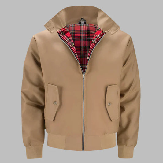 Chaqueta Harrington Clásica para Hombre con Puños Acanalados y Cremallera Delantera | Ideal para Primavera y Otoño