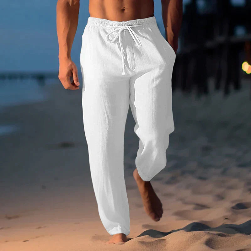 Pantalones Ligeros de Lino con Tejido Transpirable para Hombres | Ideal para Verano