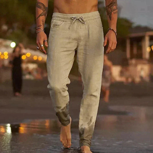 Pantalones de Lino Ligeros para Hombre con Ajuste Relajado I Ideales para el Verano