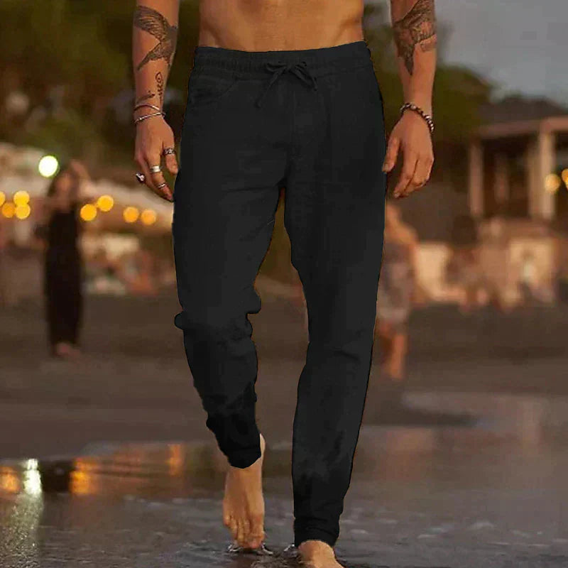 Pantalones de Lino Ligeros para Hombre con Ajuste Relajado I Ideales para el Verano