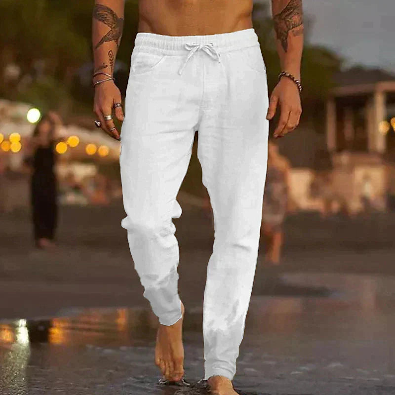 Pantalones de Lino Ligeros para Hombre con Ajuste Relajado I Ideales para el Verano