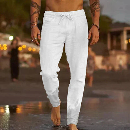 Pantalones de Lino Ligeros para Hombre con Ajuste Relajado I Ideales para el Verano