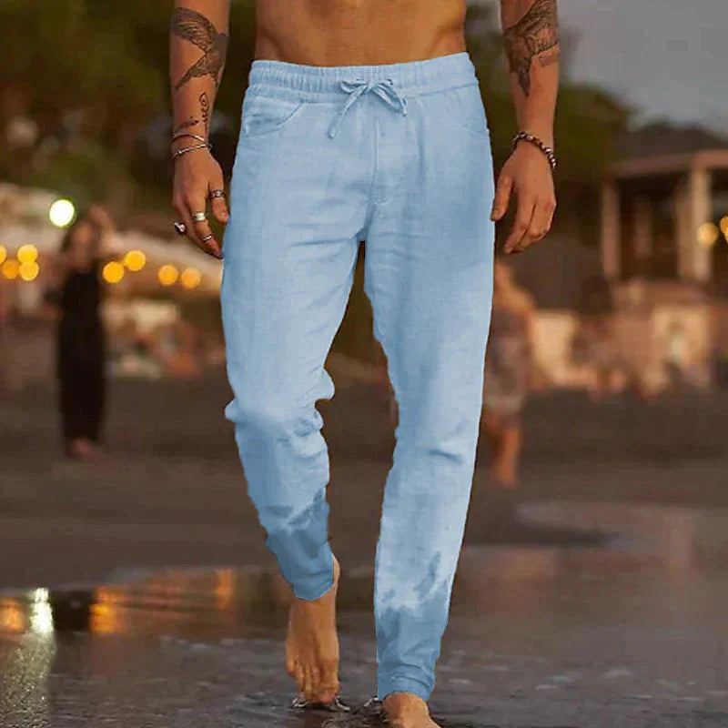 Pantalones de Lino Ligeros para Hombre con Ajuste Relajado I Ideales para el Verano