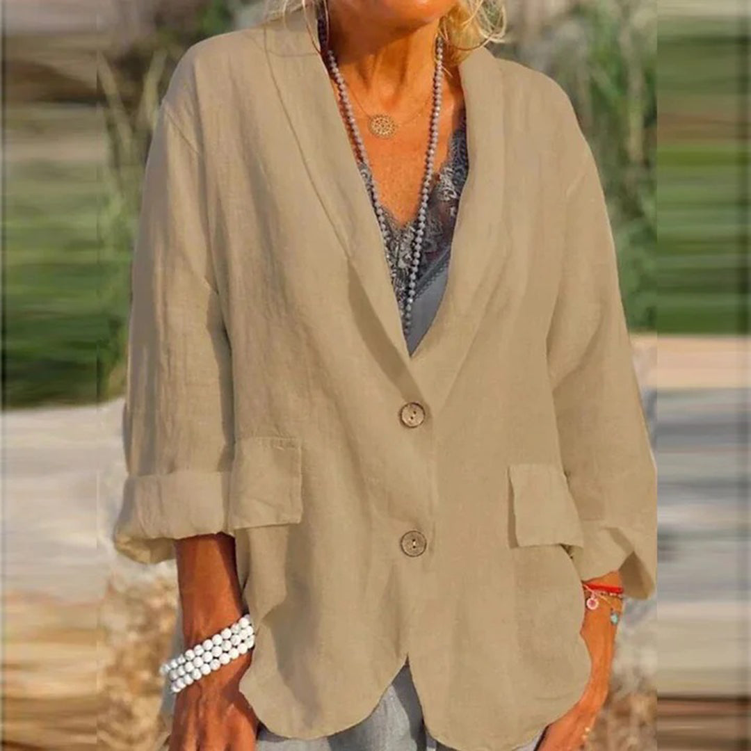 Chaqueta Ligera de Poliéster con Solapas Clásicas | Ideal para el Verano