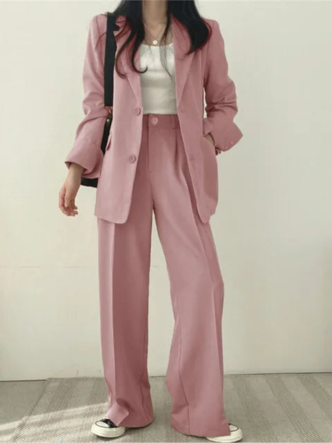Conjunto de Dos Piezas para Mujer en Mezcla de Algodón y Tejido Anti-Arrugas | Ideal para Primavera y Otoño