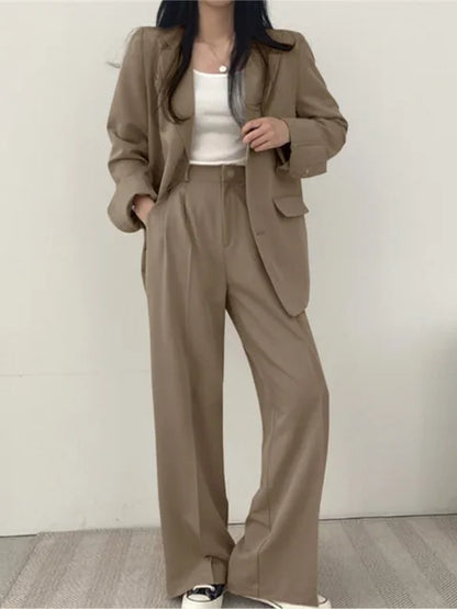 Conjunto de Dos Piezas para Mujer en Mezcla de Algodón y Tejido Anti-Arrugas | Ideal para Primavera y Otoño