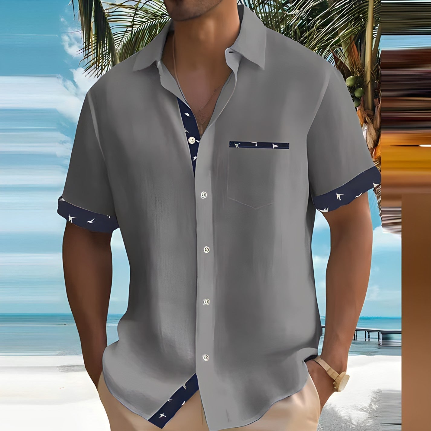 Camisa de Manga Corta para Hombre con Tejido Transpirable | Ideal para el Verano