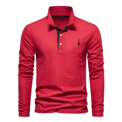 Camisa Polo de Manga Larga para Hombre con Tejido Transpirable | Ideal para Primavera y Otoño
