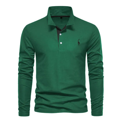 Camisa Polo de Manga Larga para Hombre con Tejido Transpirable | Ideal para Primavera y Otoño