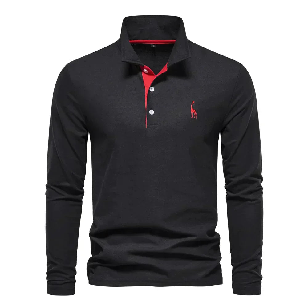 Camisa Polo de Manga Larga para Hombre con Tejido Transpirable | Ideal para Primavera y Otoño