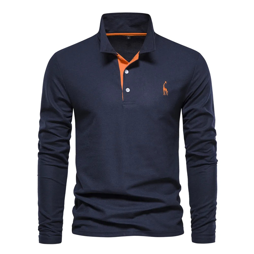 Camisa Polo de Manga Larga para Hombre con Tejido Transpirable | Ideal para Primavera y Otoño