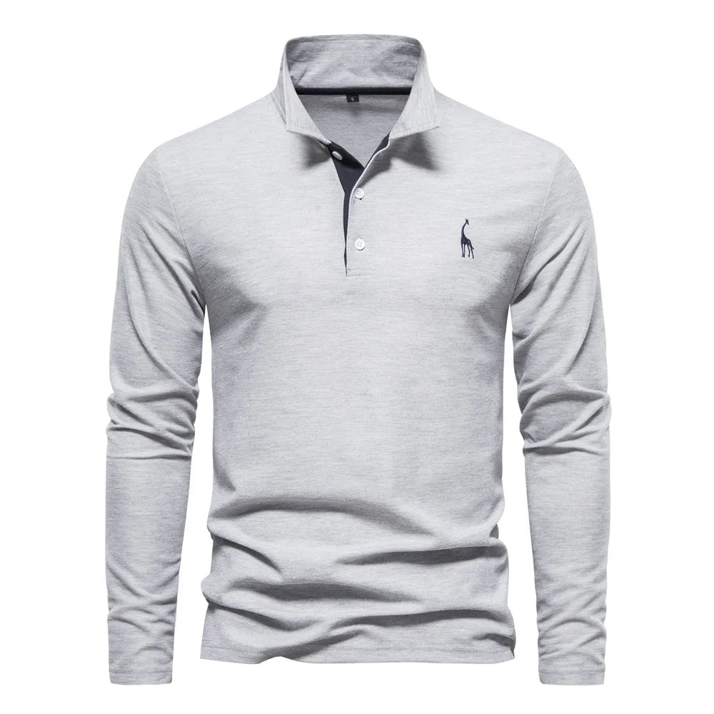 Camisa Polo de Manga Larga para Hombre con Tejido Transpirable | Ideal para Primavera y Otoño